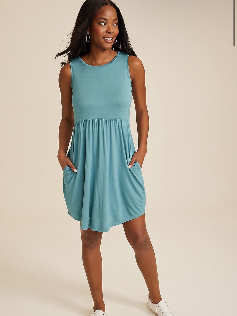 Maurices | 24/7 Danica Dress Blue Sleeveless Babydoll Dress